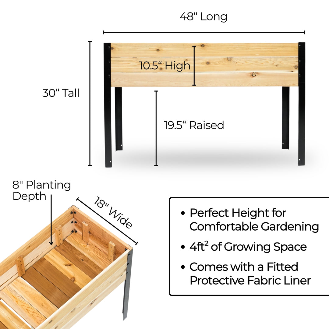 18″ x 48″ x 8” Raised Garden Bed - 30" TALL / Select Grade