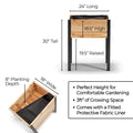 11.5″ x 24″ Shallow Root Raised Garden Bed - 30″ TALL / Garden Grade
