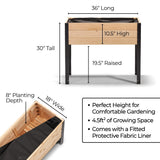 18″ x 36″ Shallow Root Raised Garden Bed - 30″ TALL / Select Grade