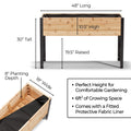 11.5″ x 48″ Shallow Root Raised Garden Bed - 30″ TALL / Select Grade