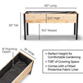 18″ x 60″ Shallow Root Raised Garden Bed - 30″ TALL / Garden Grade