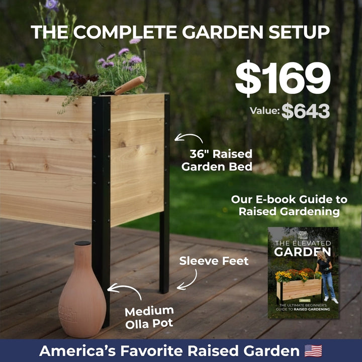 18" x 36" Raised Garden Bed + Sleeve Feet + Olla Pot + E-Book - Bundle