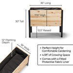 18″ x 36″ Deep Root Raised Garden Bed - 30″ TALL / Garden Grade