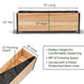18" x 72" Planter Box - 24" TALL / Select Grade