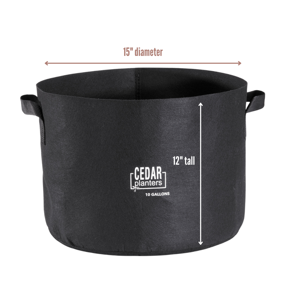 10 gallon pot planter 10 Gallon Breathable Grow Bag – Cedar Planters