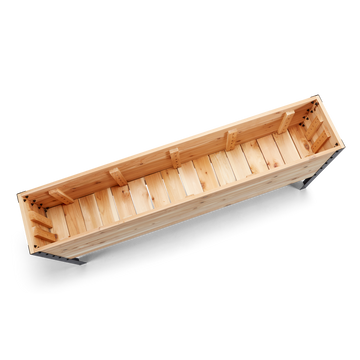 Wooden planter box on a white background
