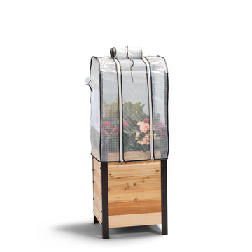 Greenhouse Cover – rectangular cedar planter box for outdoor and garden use