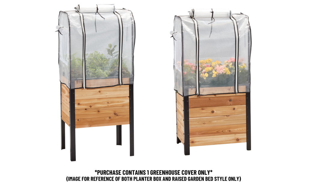 Greenhouse Cover – rectangular cedar planter box for outdoor and garden use