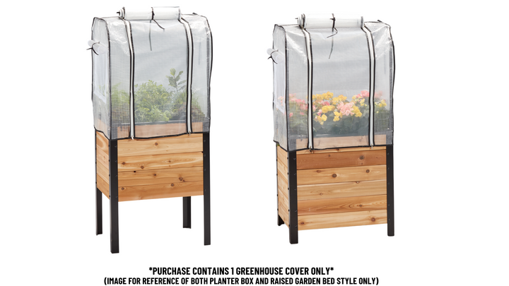 Greenhouse Cover – rectangular cedar planter box for outdoor and garden use