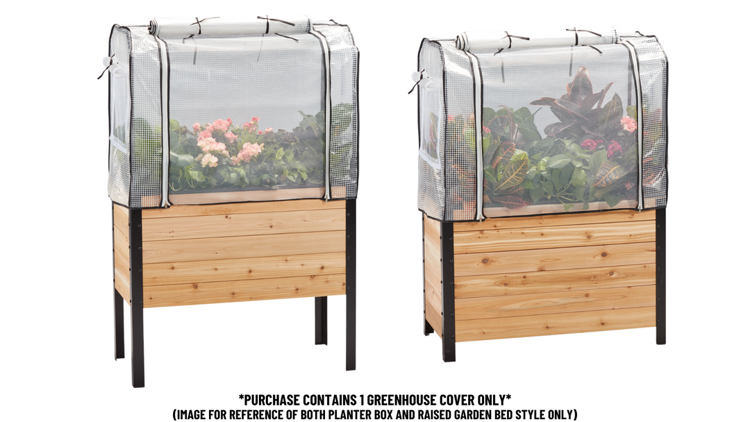 Greenhouse Cover – rectangular cedar planter box for outdoor and garden use