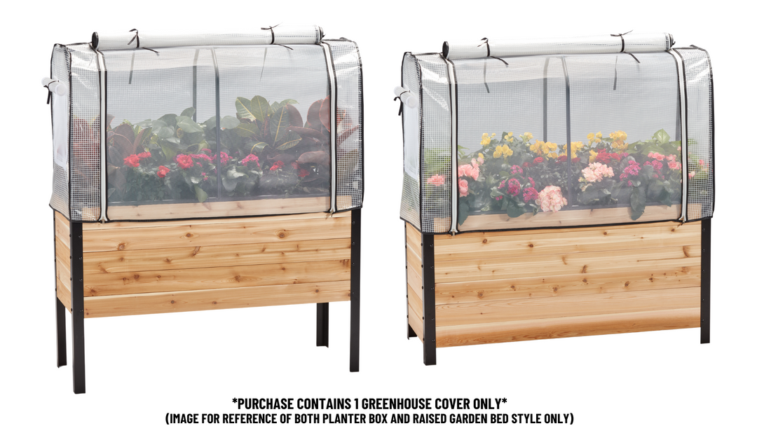 Greenhouse Cover – rectangular cedar planter box for outdoor and garden use