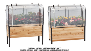 Greenhouse Cover – rectangular cedar planter box for outdoor and garden use