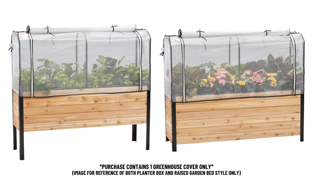 Greenhouse Cover – rectangular cedar planter box for outdoor and garden use