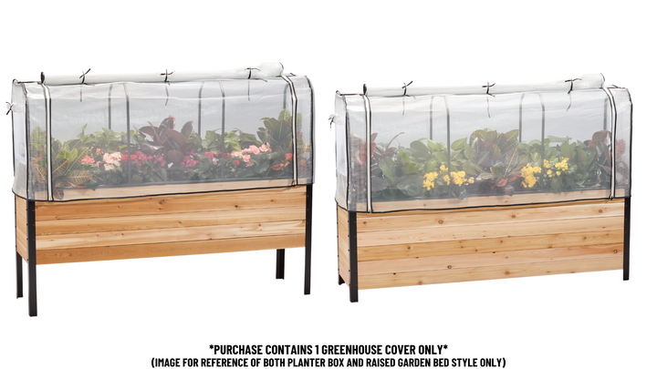 Greenhouse Cover – rectangular cedar planter box for outdoor and garden use
