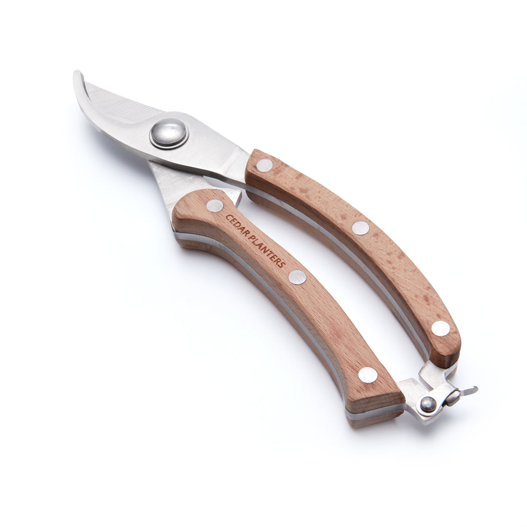 Garden Hand Clippers – rectangular cedar planter box for outdoor and garden use