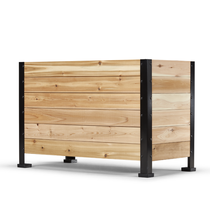 Platform Feet – rectangular cedar planter box for outdoor and garden use