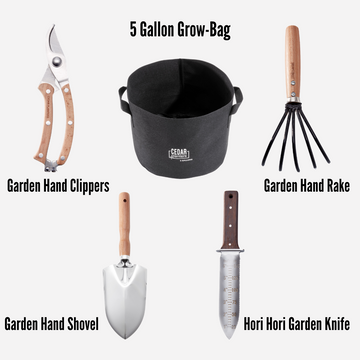 Garden Tools + Grow Bags Essentials – rectangular cedar planter box for outdoor and garden use