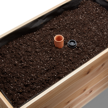 Self-Watering Clay Olla Pot – rectangular cedar planter box for outdoor and garden use