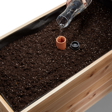 Self-Watering Clay Olla Pot – rectangular cedar planter box for outdoor and garden use