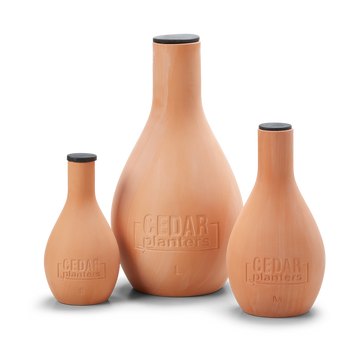Self-Watering Clay Olla Pot – rectangular cedar planter box for outdoor and garden use