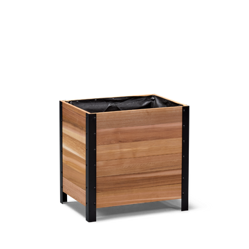 18x24 Elevated Grade cedar planter box, dark cedar finish