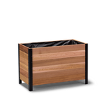 18x36 Elevated Grade cedar planter box, dark cedar finish