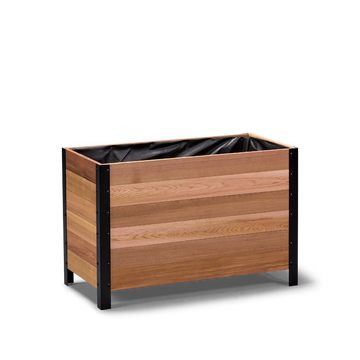 18x36 Elevated Grade cedar planter box, dark cedar finish