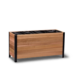 18x48 Elevated Grade cedar planter box, dark cedar finish