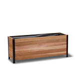 18x60 Elevated Grade cedar planter box, dark cedar finish