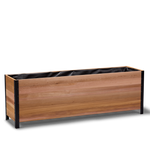 18x72 Elevated Grade cedar planter box, dark cedar finish