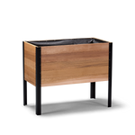 18x36 Elevated Grade cedar raised garden bed, dark cedar finish