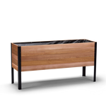 18x60 Elevated Grade cedar raised garden bed, dark cedar finish