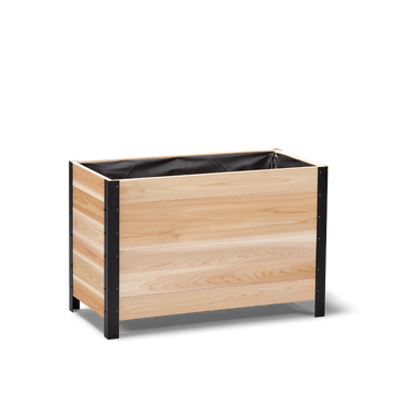 18x36 Elevated Grade cedar planter box, light cedar finish