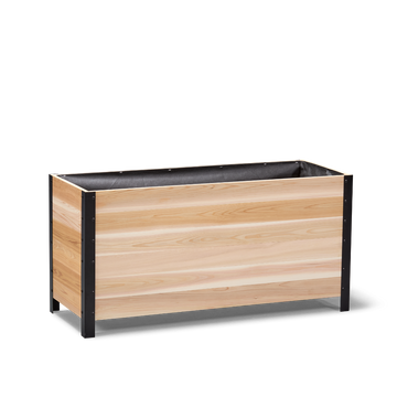 18x48 Elevated Grade cedar planter box, light cedar finish