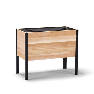 18x36 Elevated Grade cedar raised garden bed, light cedar finish