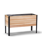 18x48 Elevated Grade cedar raised garden bed, light cedar finish