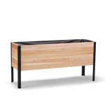 18x60 Elevated Grade cedar raised garden bed, light cedar finish