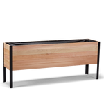 18x72 Elevated Grade cedar raised garden bed, light cedar finish
