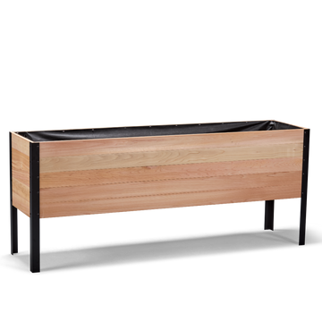 18x72 Elevated Grade cedar raised garden bed, light cedar finish