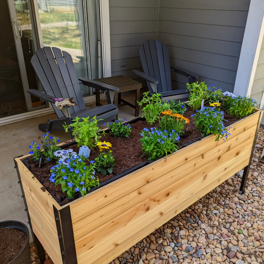 18 x 60 Raised Garden Bed - 30 TALL – rectangular cedar planter box for outdoor and garden use