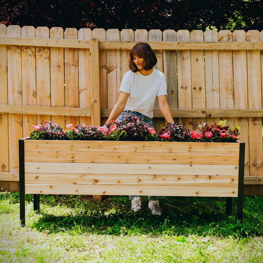 18 x 72 Raised Garden Bed - 30 TALL – rectangular cedar planter box for outdoor and garden use