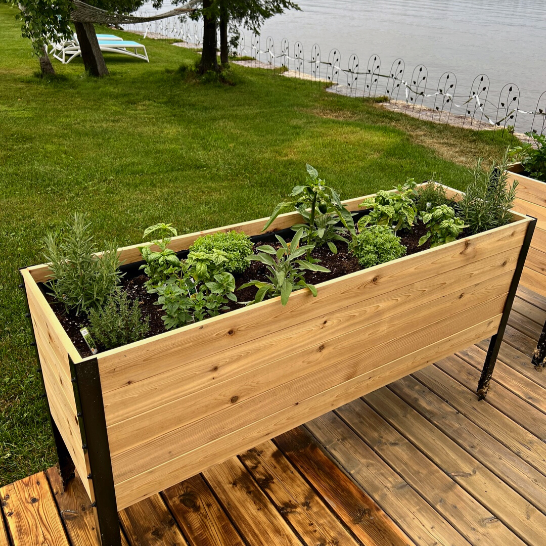 18 x 60 Raised Garden Bed - 30 TALL – rectangular cedar planter box for outdoor and garden use